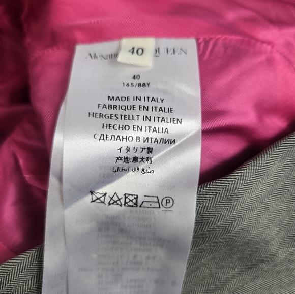 Alexander McQueen Women's Size 40 Gray Houndstooth One Button Wool Blazer New - Picture 8 of 11